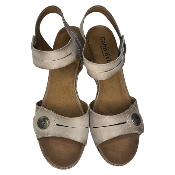 Cobb Hill New Balance wedge sandals shoes women’s size 10 taupe gray/beige
